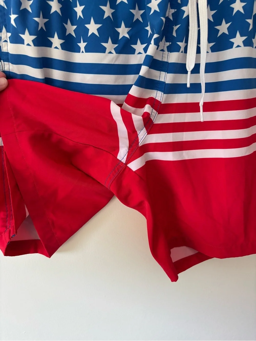 Chubbies American Flag Backyard BBQ 7 Inch Swim Trunk Red White Blue Stars